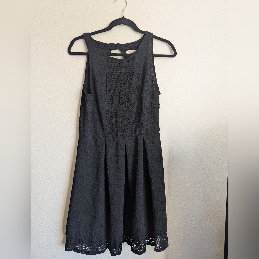 NWOT Rewind Black Halter A-Line Mini Dress Size L